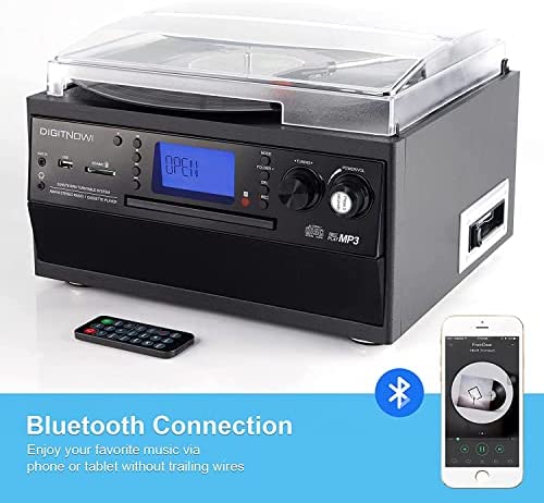 Photo 1 of DIGITNOW Bluetooth Record Player Turntable with Stereo Speaker, LP Vinyl to MP3 Converter with CD, Cassette, Radio, Aux in and USB/SD Encoding, Remote Control, Audio Music Player