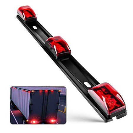 Photo 1 of Nilight TL-11 1PC Red 9 LED ID Bar Marker Tail Black Stainless Steel Bracket for Truck Trailer Boat Identification Light