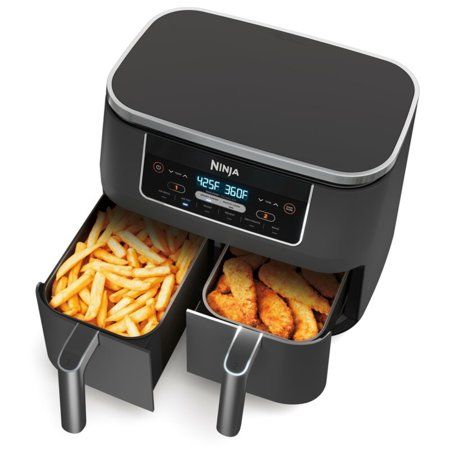 Photo 1 of Ninja Foodi DZ201 6-in-1 8-qt. 2-Basket Air Fryer with DualZone Technology- Air Fry, Broil, Roast, Dehydrate, Reheat and Bake
