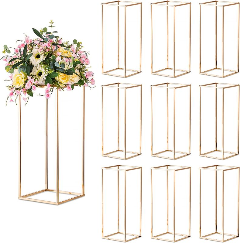 Photo 1 of 10 PACK Sziqiqi Centerpiece Table Decorations for Weddings - Wedding Decoration for Ceremony Modern Rectangular Flowers Arrangements Display Rack for T-Stage Tables 23.6inch
