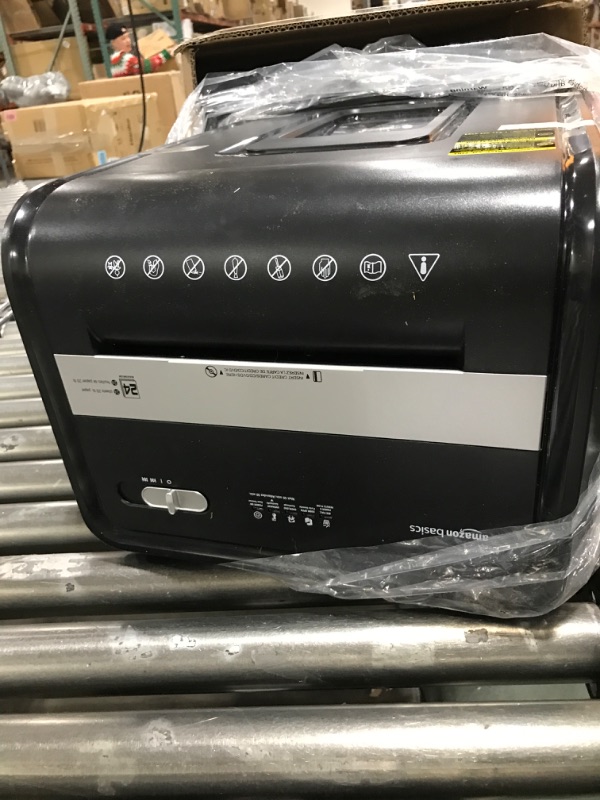 Photo 1 of Amazon Basics 24-Sheet Cross-Cut Paper, CD and Credit Card Home Office Shredder with Pullout Basket 24 Sheet Shredder