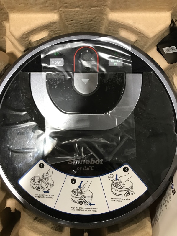 Photo 3 of ILIFE Shinebot W450 Mopping Robot Cleaner, Wet Scrubbing, Floor Washing, Wi-Fi Connected, Works with Alexa, XL Water Tank, Zig-Zag Cleaning Path, for Hard Floors only.
