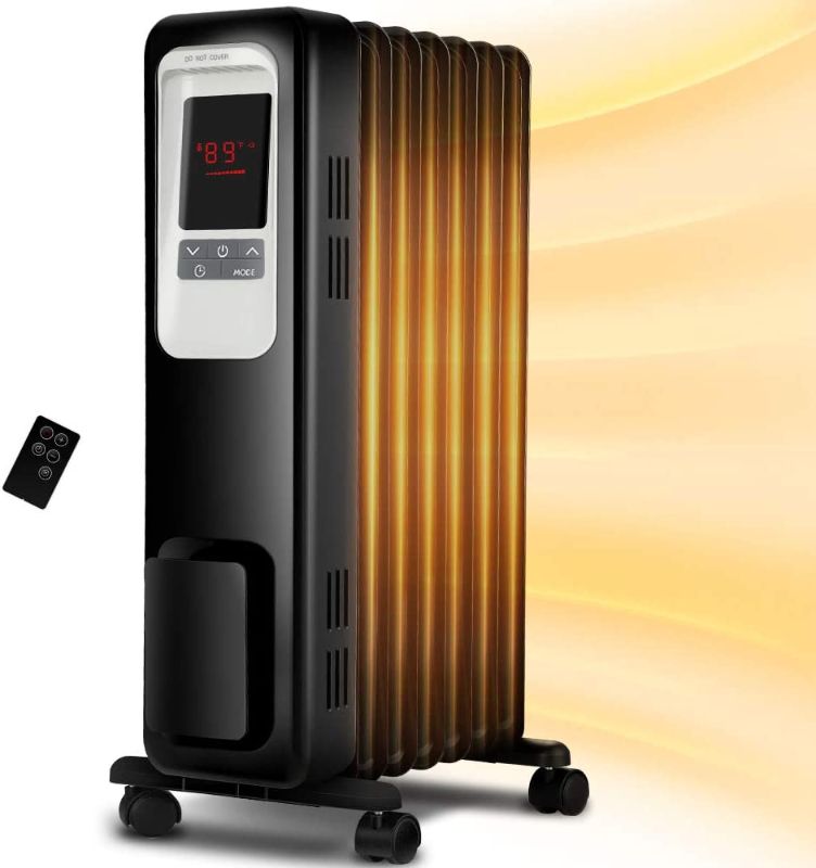 Photo 1 of Aireplus Space Heater, Aireplus 1500W Oil Filled Radiator Electric Heater, Indoor, Timer