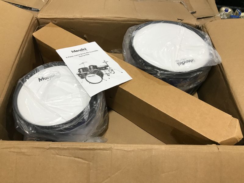 Photo 1 of Mendini By Cecilio Kids Drum Set - Starter Drums Kit with Bass, Toms, Snare, Cymbal, Hi-Hat, Drumsticks & Seat - Musical Instruments Beginner Sets Blue Metallic