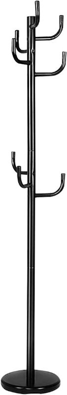 Photo 1 of Tangkula Metal Coat Rack Freestanding Hat Stand Coat Tree Hanger Hall Umbrella Holder Hooks Black