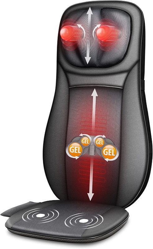 Photo 1 of Snailax Shiatsu Full Back Massager with Heat, Chair Massager for Neck and Back Shoulders,Gel Modes Massage Cushion,Adjustable Height Massage Seat, Mothers Day Gifts for Mom,Dad
