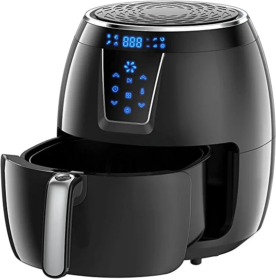 Photo 1 of Air Fryer Oven Combo, 5.8QT Hot Oven Max Large Oilless Cooker, 360° Hot Air Circulation, LED Touch Screen with 8 Presets, Nonstick and Dishwasher Safe Square Design Basket, Black
