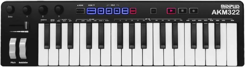 Photo 1 of midiplus AKM322 mini size 32 keys USB MIDI Keyboard Controller
