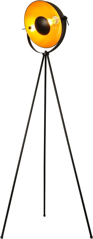 Photo 1 of Industrial Floor Lamp for Living Room, Modern Satellite Tripod Light Fixture for Rustic Decor, Cinema Lighting Retro Spotlight Farmhouse Vintage Standing Lamps for Bedrooms Black Gold(with no Bulb)
