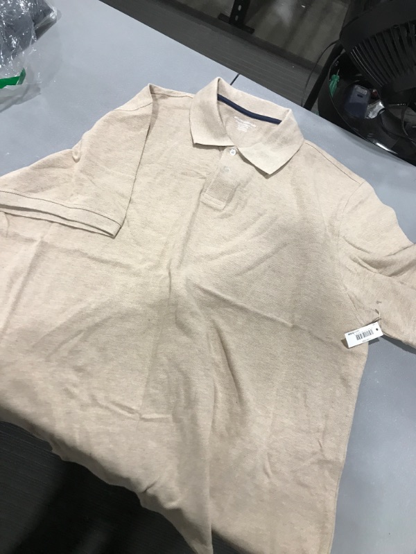 Photo 1 of Amazon Essentials Men's Regular-Fit Cotton Pique Polo Shirt (Available in Big & Tall) X-Large Oatmeal Heather