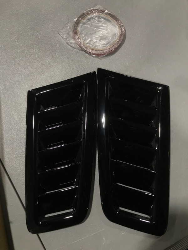 Photo 2 of Aramox Bonnet Vents for Focus RS MK2 Style, 2Pcs Universal Bonnet Air Vents Engine Hood Car Exterior Parts (Gloss Black)