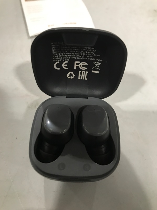 Photo 2 of HTC True Wireless Earbuds 1 Bluetooth 5.1 with USB-C Charging Case, 32-Hour Playtime, Built-in Microphone with ENC, Touch Control Wireless Earbuds- Black TWS2 Black