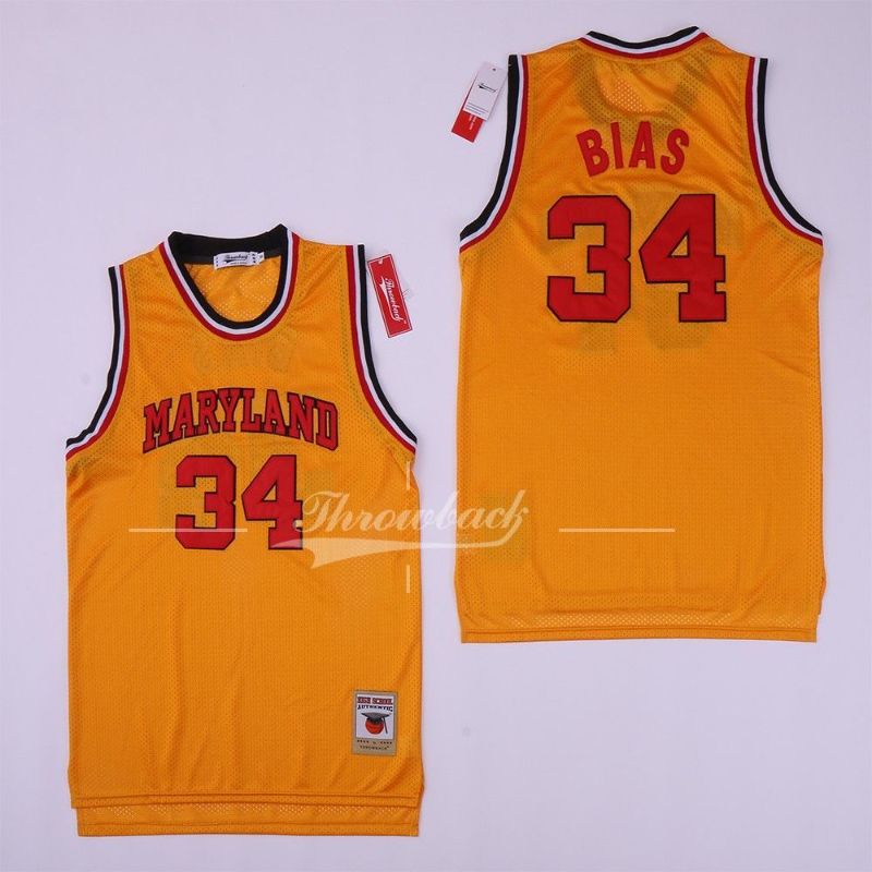 Photo 1 of 34 Maryland University Len Bias Yellow Jersey
Size L