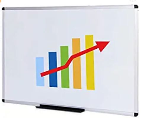 Photo 1 of VIZ-PRO Magnetic Whiteboard/Dry Erase Board, 48 X 36 Inches, Silver Aluminium Frame