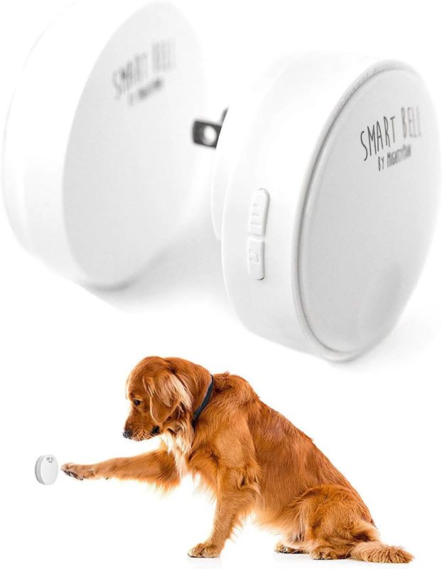 Photo 1 of Mighty Paw Smart Bell 2.0, Dog Doorbell for Potty Communication, Super-Light Press Button Door Bell (1 Activator, White)

