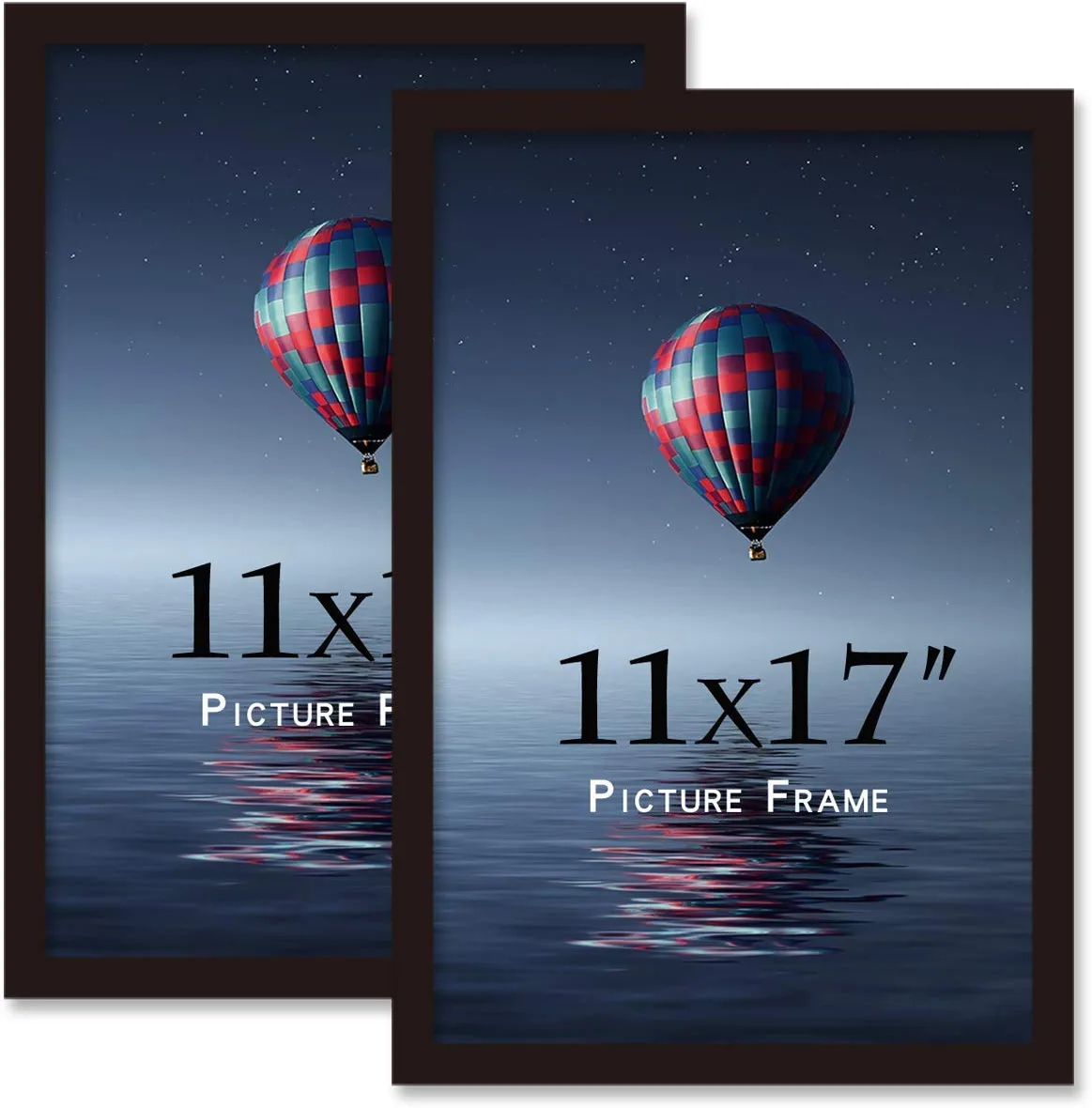 Photo 1 of 11x17inch Picture Frame Solid Wood Wall Mounting certificate poster Photo Frame(black,2 pack) 