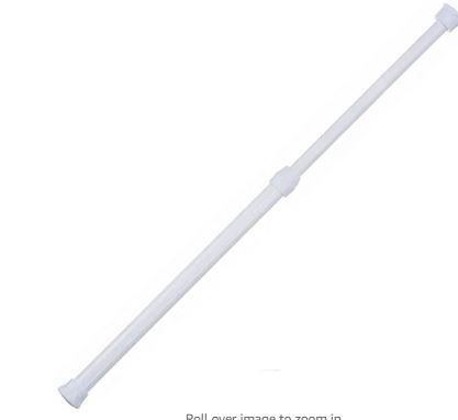Photo 1 of 1 Piece Tension Rod, 1 Inch Diameter Spring Tension Shower Rod for Bathroom Bathtub Closet Shower Curtain Rods, Adjustable Room Divider (36 - 63 Inch)
