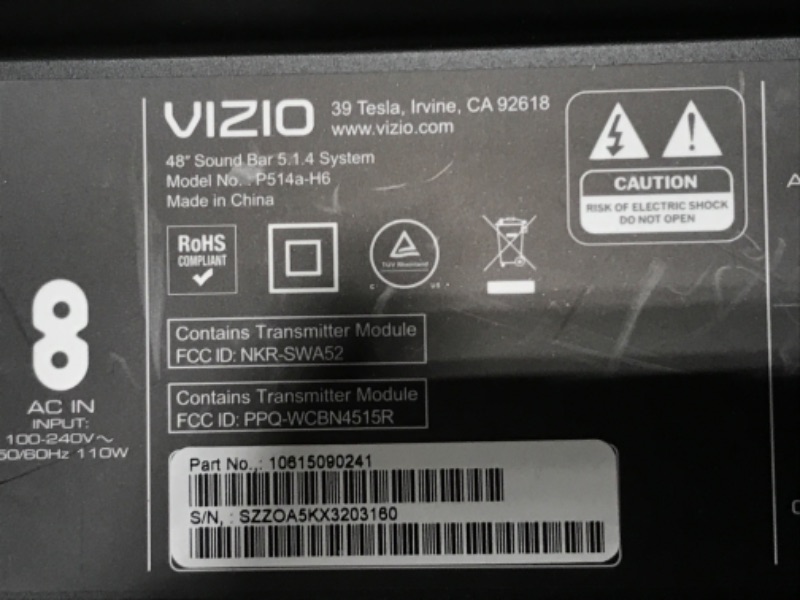 Photo 6 of VIZIO Elevate Sound Bar for TV, Home Theater Surround Sound System for TV with Subwoofer and Bluetooth, P514a-H6 5.1.4 ELEVATE P-Series 5.1.4