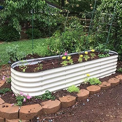 Photo 1 of 17 9 in 1 Modular Metal Raised Garden Bed - Pearl White
