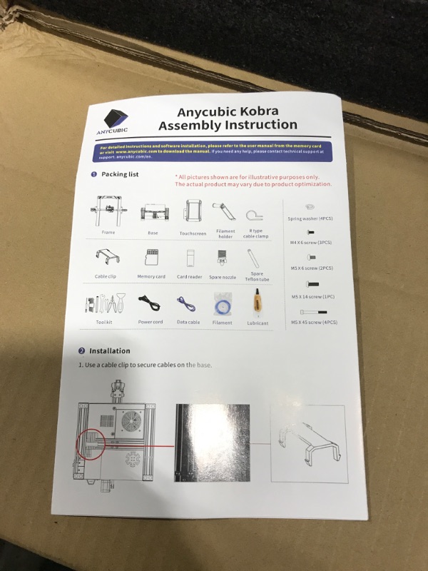 Photo 5 of Anycubic Kobra 3D Printer Auto Leveling, FDM 3D Printers with Self-Developed ANYCUBIC LeviQ Leveling and Removable Magnetic Platform for DIY Home School Printing Size 8.7x8.7x9.84 inch