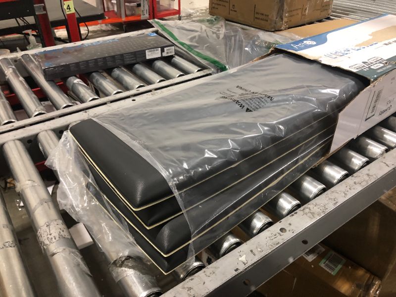 Photo 1 of Art3d Peel and Stick Headboard for Twin in Black, Pack of 4 Panels Sized 9.84" x 23.62", 3D Wall Panel, Upholstered Wall Panel
