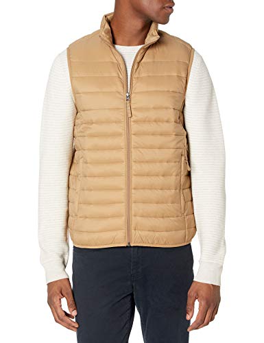 Photo 1 of Amazon Essentials Men's Lightweight Water-Resistant Packable Puffer Vest, Camel, XX-Large
