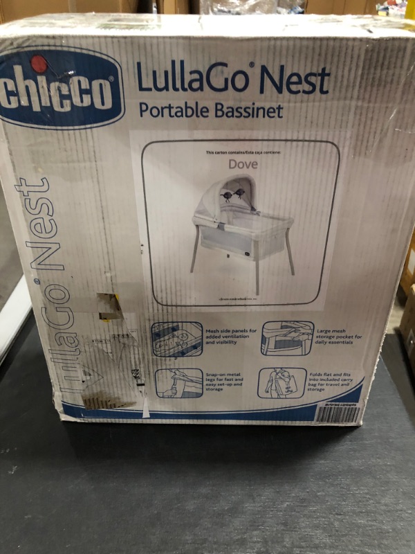 Photo 4 of Chicco LullaGo Nest Portable Bassinet, Dove (1221137). OPEN BOX. 
