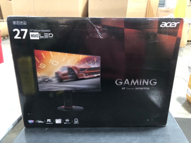 Photo 10 of Acer XF270HU Cbmiiprx 27” WQHD (2560 x 1440) TN AMD FreeSync Gaming Monitor, 144Hz Refresh Rate, 1ms, (Display Port 1.2 & 2 x HDMI Ports),Black. NEW, OPEN BOX. 
