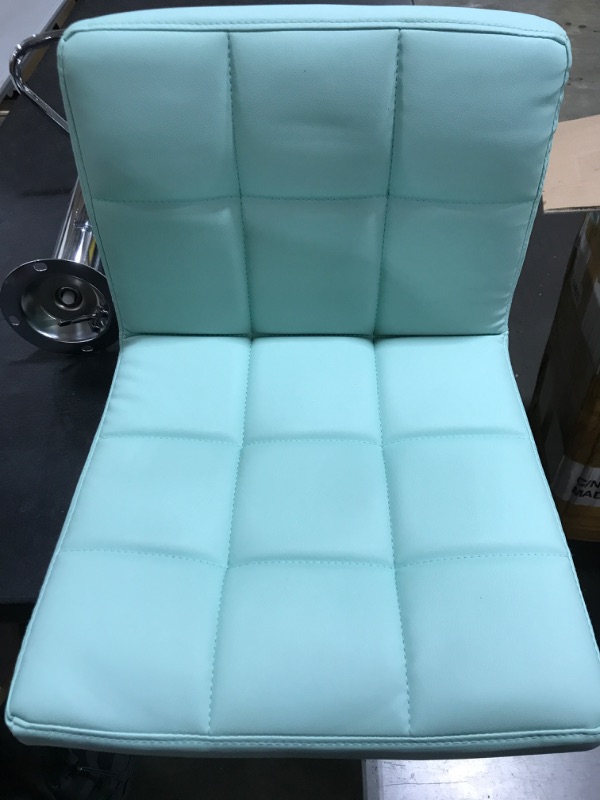 Photo 6 of Bar Stools Modern PU Leather Adjustable Swivel Barstools, Armless Hydraulic Kitchen Counter Bar Stool Synthetic Leather Extra Height Square Island Barstool with Back Set of 2 (SEAFOAM GREEN). PHOTO FOR REFERENCE, MAY VARY SLIGHTLY. PRIOR USE. 
