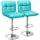 Photo 1 of Bar Stools Modern PU Leather Adjustable Swivel Barstools, Armless Hydraulic Kitchen Counter Bar Stool Synthetic Leather Extra Height Square Island Barstool with Back Set of 2 (SEAFOAM GREEN). PHOTO FOR REFERENCE, MAY VARY SLIGHTLY. PRIOR USE. 
