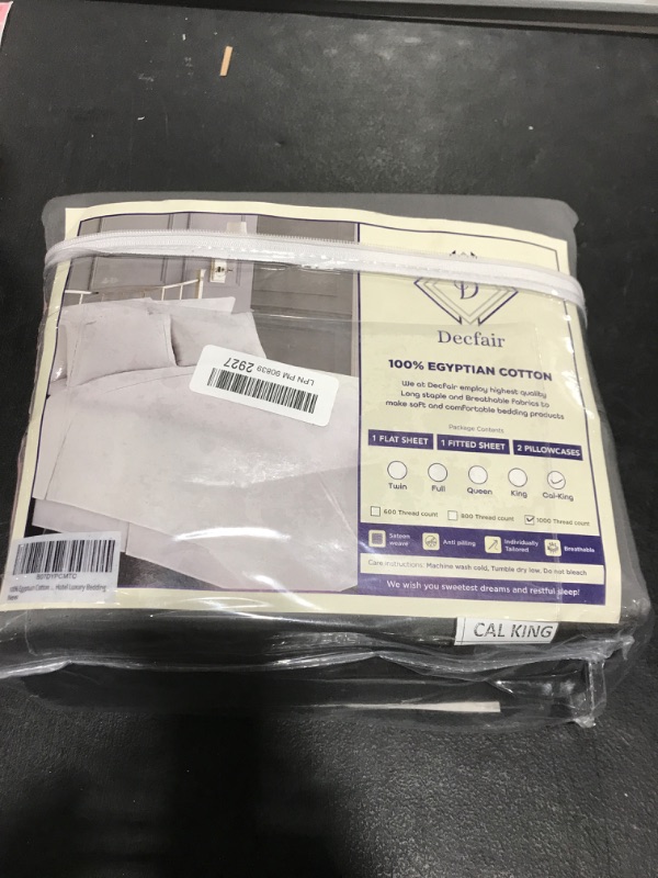 Photo 1 of 100% Egyptian Cotton Sheets California King Size Elephant Grey