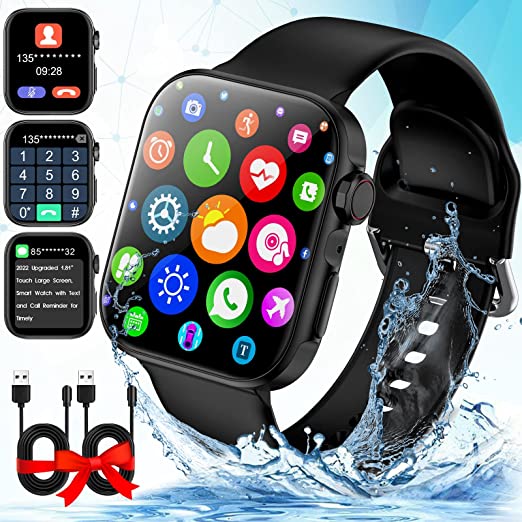 Photo 1 of GUZIAVA Smart Watches Ip67 Waterproof Bluetooth Smartwatch for Android Phones,Sport Fitness Watch with Blood Pressure Oxygen Heart Rate Monitor Activity Tracker Compatiable iOS Women Men Black, Black ( unable to test no charger ) 