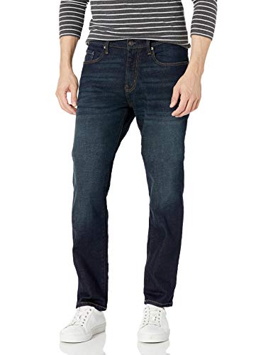 Photo 1 of Amazon Essentials Men's Athletic-Fit Stretch Jean, Dark Indigo/Rinsed, 40W X 30L
