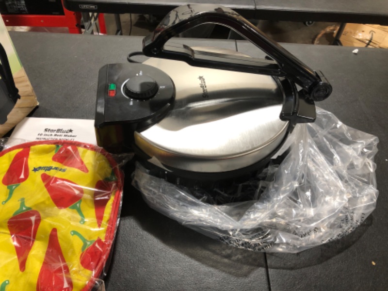 Photo 1 of 10inch Roti Maker by StarBlue with FREE Roti Warmer - The automatic Stainless Steel Non-Stick Electric machine to make Indian style Chapati, Tortilla, Roti AC 110V 50/60Hz 1200W