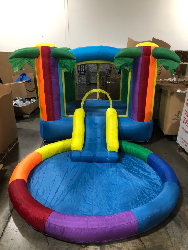 Photo 2 of Xmaybang Inflatable Bouncer for Kids,Bouncy Jumping House with Slide,Bouncy Castle w/ Outdoor& Indoor Combo,Bounce Area with Basketball Hoop
