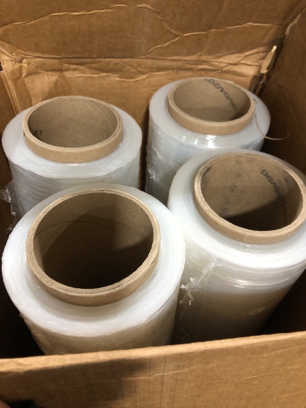 Photo 2 of 4 ROLLS 371MM X 450 MM STRETCH WRAP HEAVY DUTY PLASTIC FILM