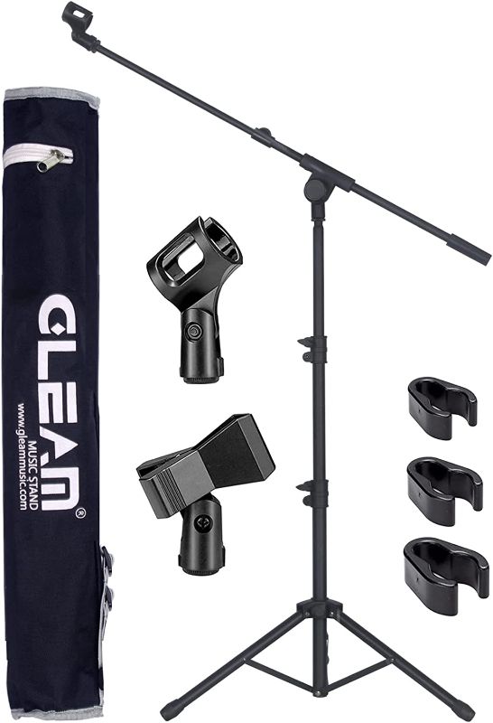 Photo 1 of GLEAM Microphone Stand - Tripod Boom Mic Stand with Carrying Bag (Tripod)
