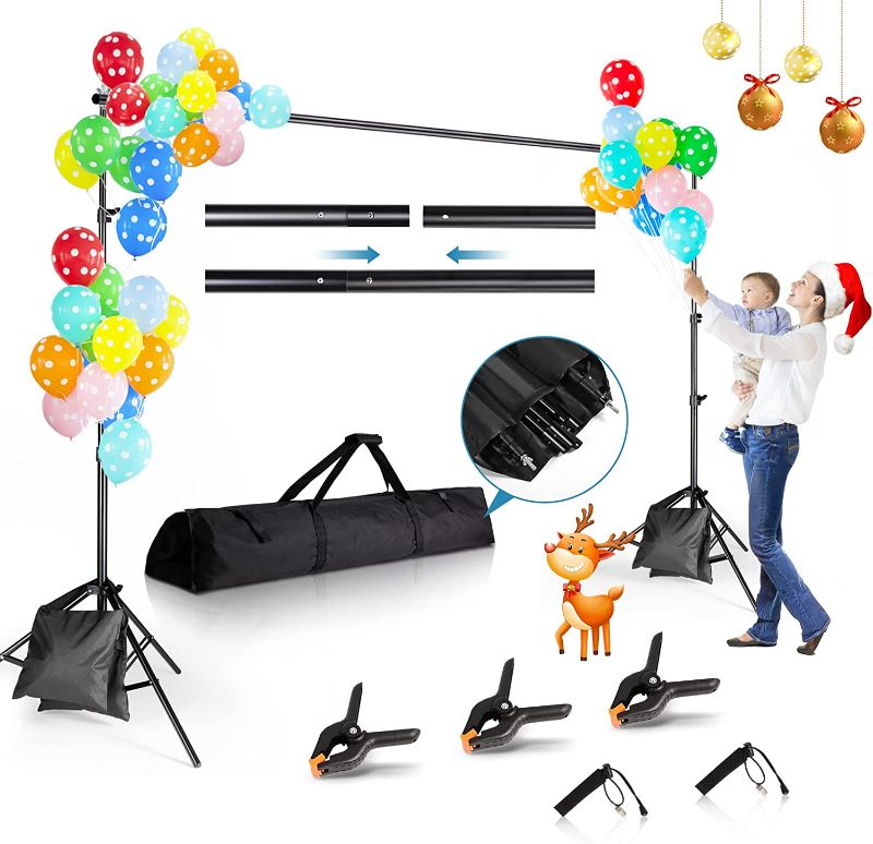 Photo 1 of Backdrop Stand 8.5x10ft, ZBWW Photo Video Studio Adjustable Backdrop Stand for Parties, Wedding, Photography, Advertising Display 