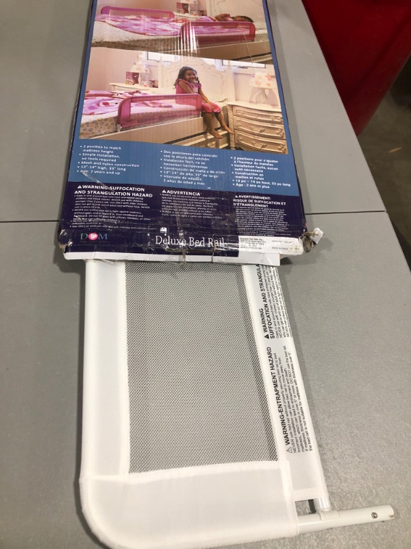 Photo 2 of Adjustable Bed Rail for Toddler with Breathable Mesh Fabric in White