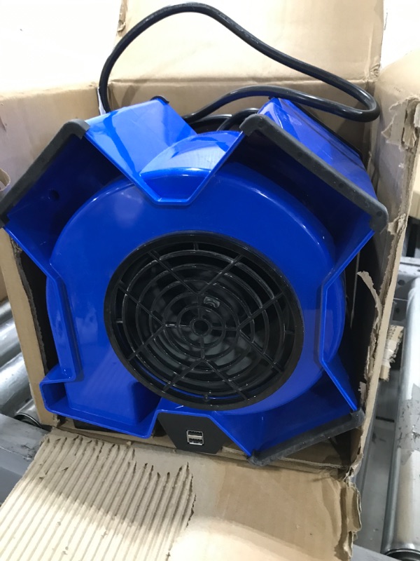 Photo 1 of Lasko High Velocity X-Blower Utility Fan for Cooling, Ventilating, Exhausting and Drying at Home, Job Site and Work Shop, Blue X12905 11x9x12