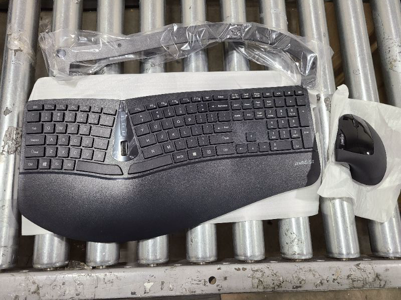 Photo 3 of Perixx Periduo-605, Wireless Ergonomic Split Keyboard and Vertical Mouse Combo, Adjustable Palm Rest and Membrane Low Profile Keys, Black, US English Layout (11633)