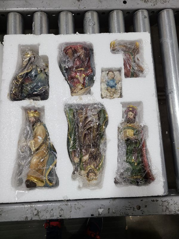 Photo 1 of 7 PC RESIN NATIVITY SET, LARGEST PIECE IS 7"H 