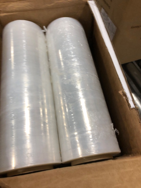 Photo 2 of PackageZoom 4 Rolls 15" x 1500 Ft Stretch Wrap Heavy Duty, 55 Gauge High Performance Stretch Film Replaces 80 Gauge Low Films, Clear Hand Stretch Wrap 15" wide x 1500 ft / 4 Rolls