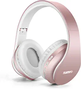 Photo 1 of TUINYO Wireless Headphones Over Ear, Bluetooth Headphones with Microphone, Foldable Stereo Wireless Headset-Rose Gold
