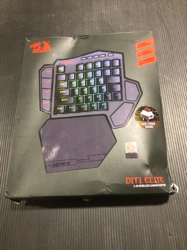 Photo 3 of Redragon K585 DITI One-Handed RGB Mechanical Gaming Keyboard, Type-C Professional Gaming Keypad with 7 Onboard Macro Keys, Detachable Wrist Rest, 42 Keys (Black-Blue Switch)