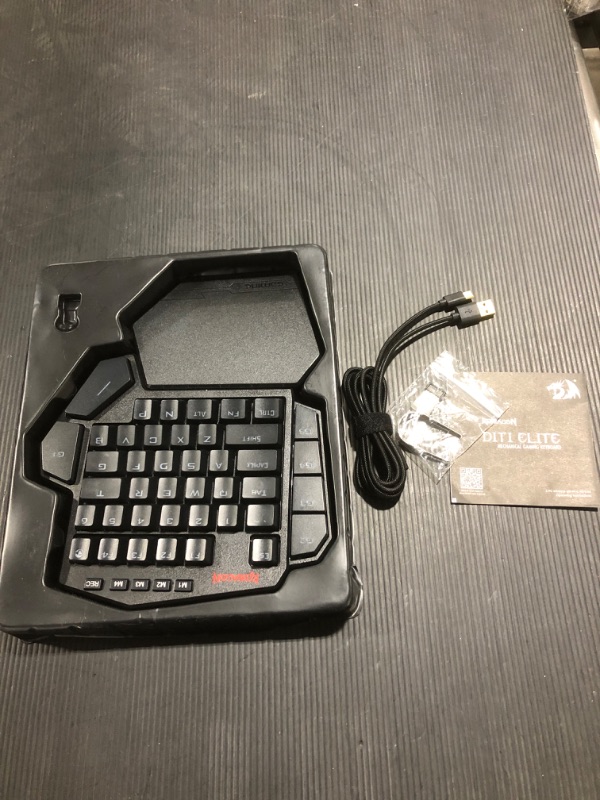 Photo 2 of Redragon K585 DITI One-Handed RGB Mechanical Gaming Keyboard, Type-C Professional Gaming Keypad with 7 Onboard Macro Keys, Detachable Wrist Rest, 42 Keys (Black-Blue Switch)