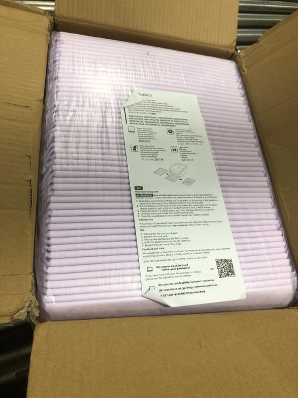 Photo 1 of Amazon Basics Cat Pad Refills for Litter Box Fresh Scent Refills 100 Count (Pack of 1)