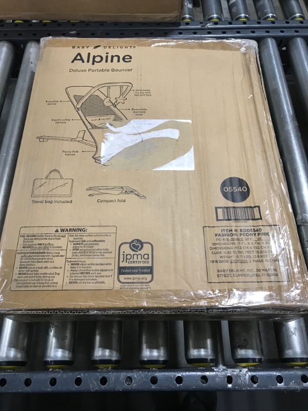 Photo 3 of Baby Delight Alpine Deluxe Portable Bouncer - Peony Pink
