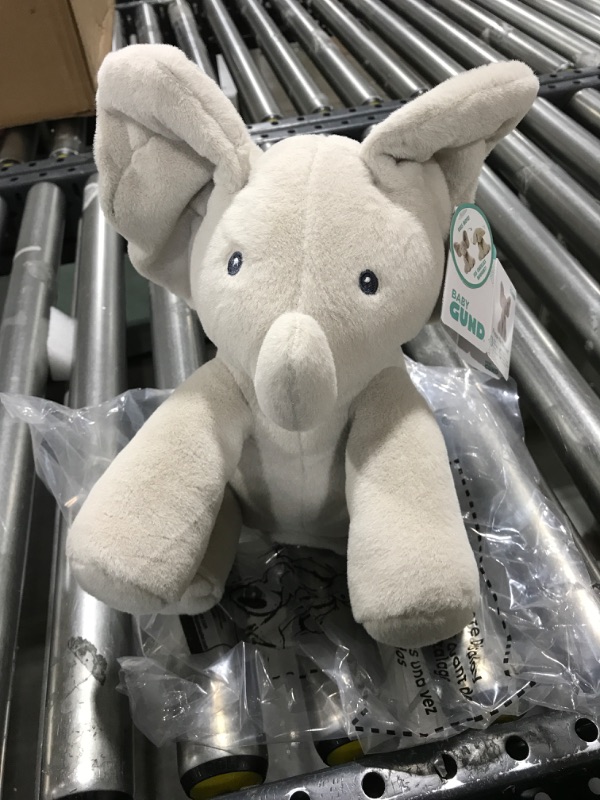 Photo 2 of GUND Baby Official Animated Flappy The Elephant Stuffed Animal Baby Toy Plush for Baby Boys and Girls, Gray, 12" (Song Styles May Vary) Grey