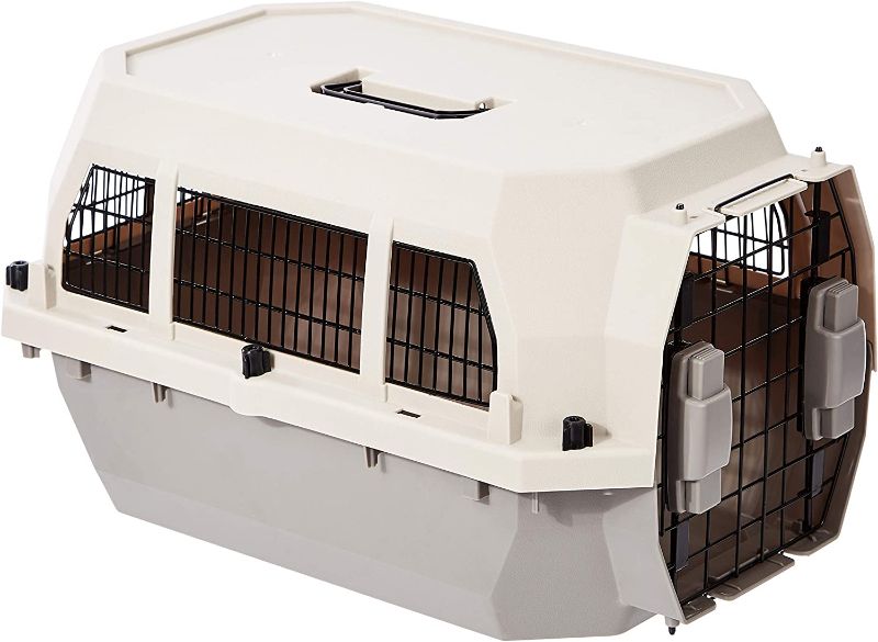 Photo 1 of Amazon Basics Pet Carrier Kennel With Metal Wire Ventilation,